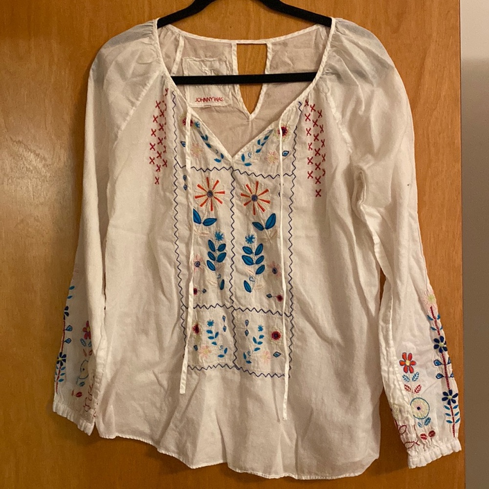 Embroidered Johnny Was Blouse XS